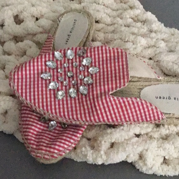 Adorable vacation flats gingham with jewels - Picture 3 of 5